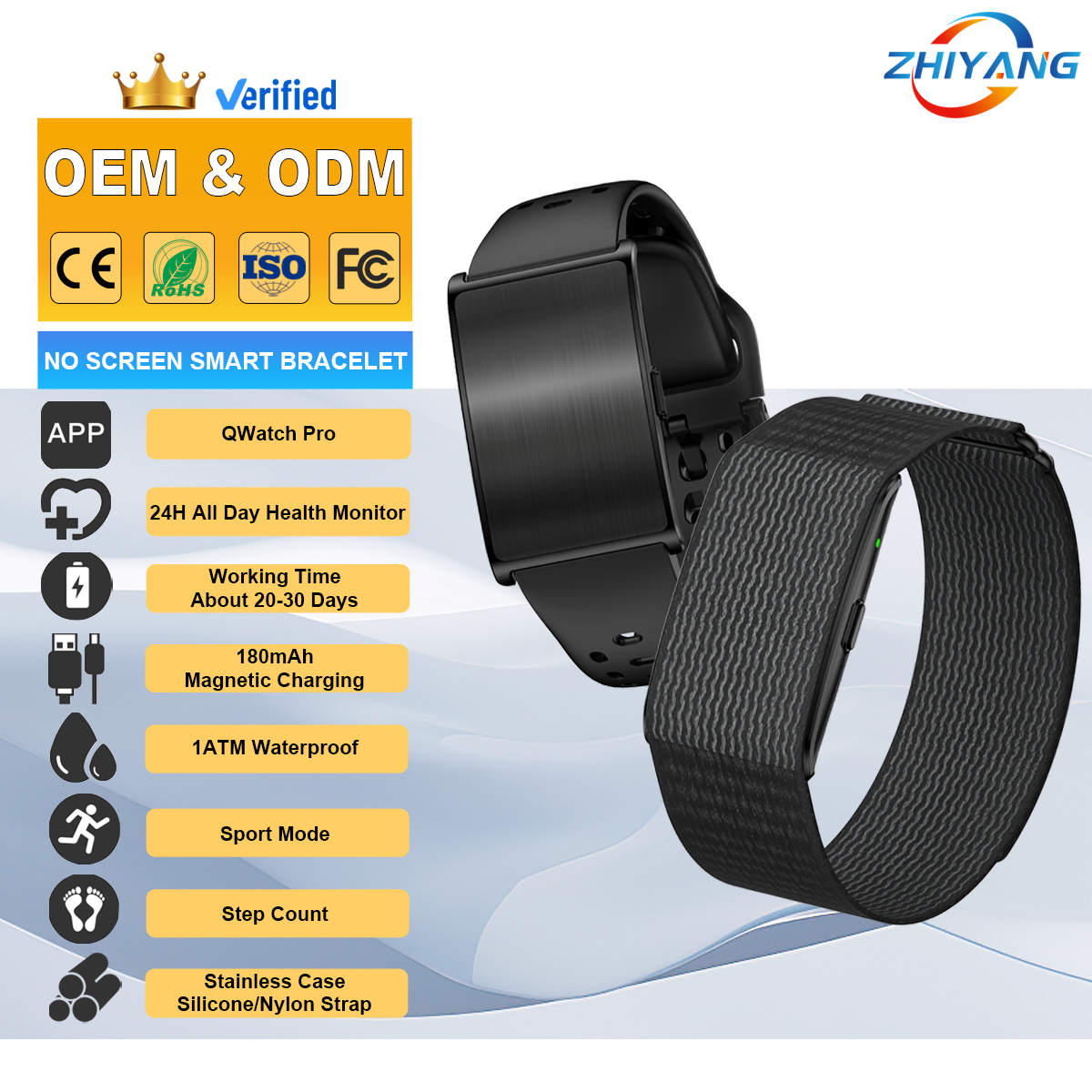 H59Pro Smart Band NRF54L15 BT6.0 24H Heart Rate Blood Oxygen Monitor Fitness Tracker Activity Tracker Waterproof 1ATM 30 Days