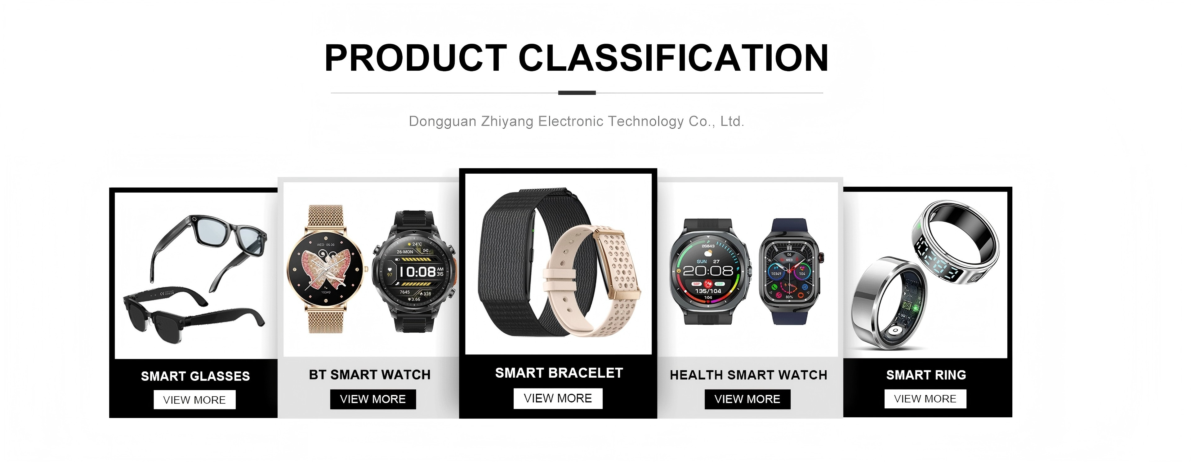 Brainox product categories: smart glasses, BT smart watch, smart bracelet, health smart watch and smart ring