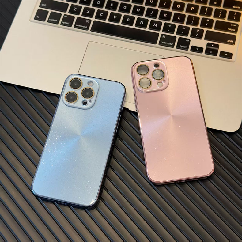 Ladies Mobile Cover Phone Case for Iphone 16 15 14 13 Star Glitter Magnetic Solid Pule Color Mobile Phone Case Crystal Lens Film