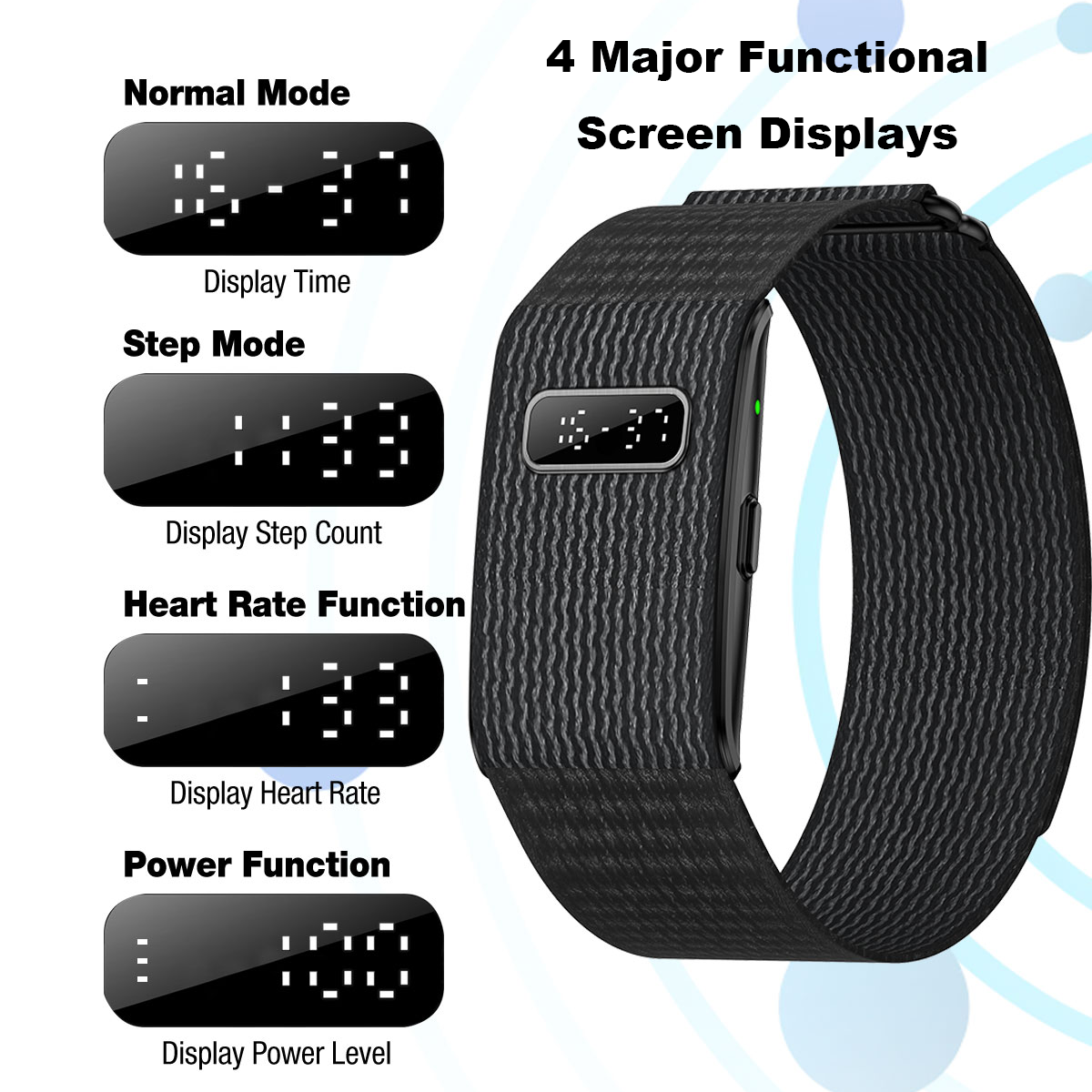 H59MAX+ Android Smart Bracelet Fitness Tracker with Remote Control 24H Health Monitor LED Digital Display Nylon Silicone Strap