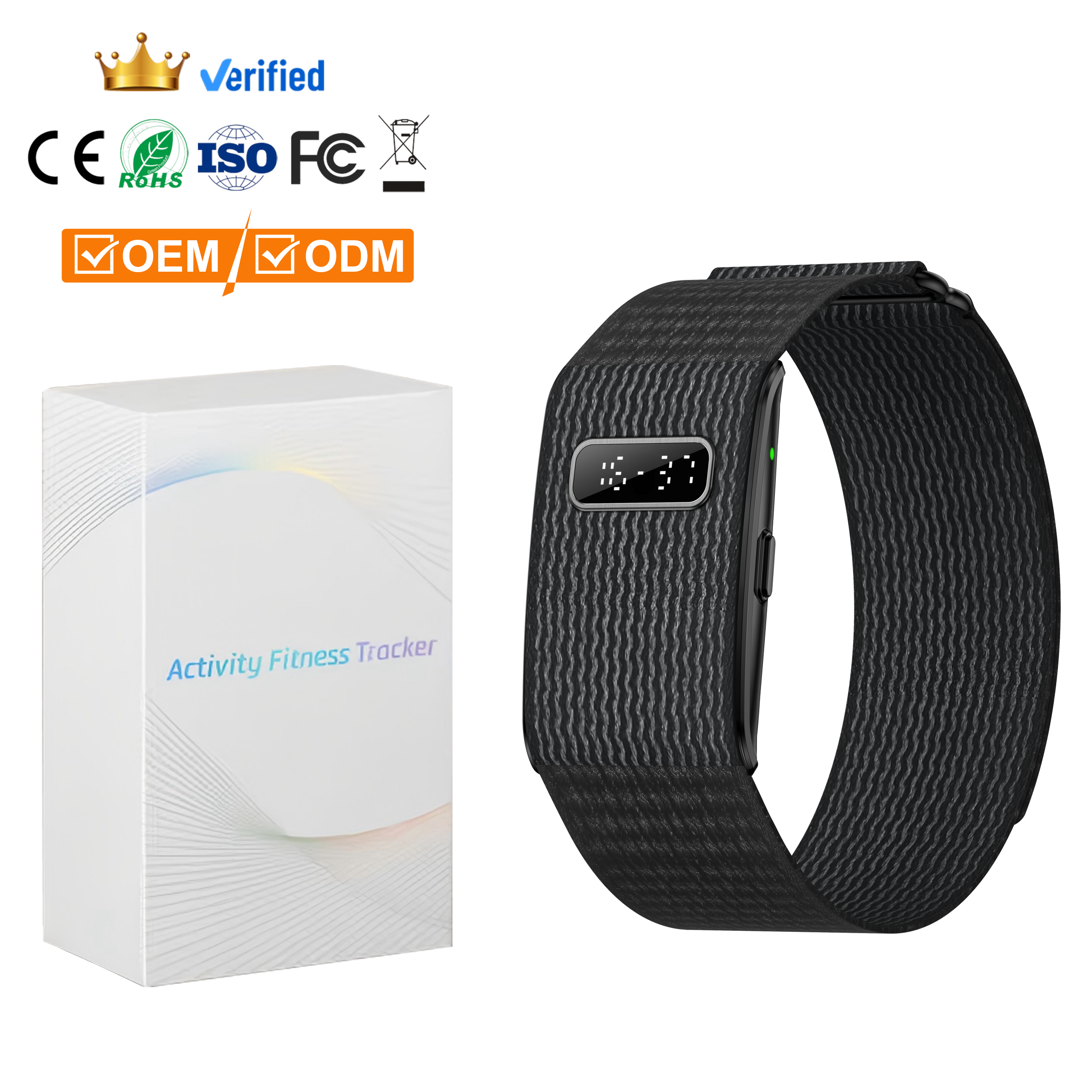 H59MAX+ Android Smart Bracelet Fitness Tracker with Remote Control 24H Health Monitor LED Digital Display Nylon Silicone Strap