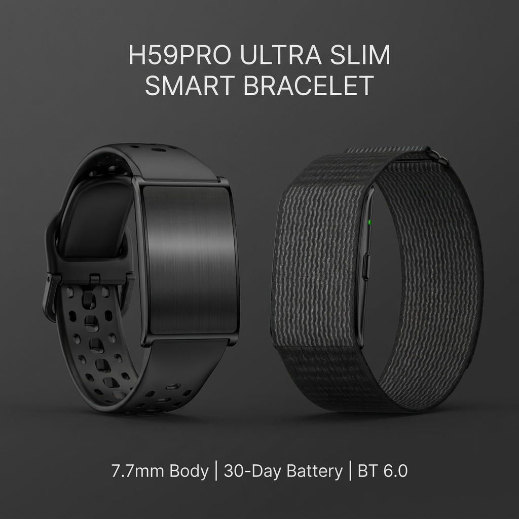 H59 Pro Custom OEM ODM Screenless Smart Bracelet Fitness Tracker Blood Oxygen Heart Rate Hrv Stress Monitoring Smart Wristband